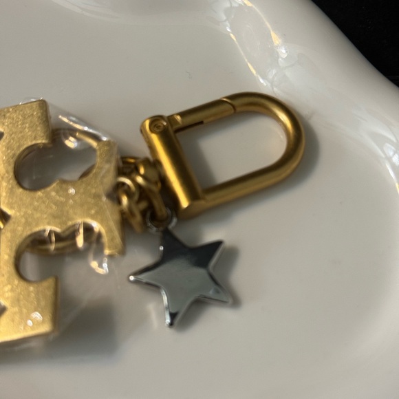 Tory Burch Kira Pave Crystal Logo Keychain Bag Charm with Star Charm - Picture 6 of 7